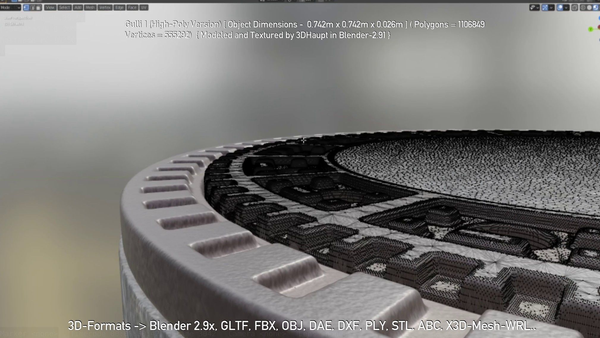 Sewer Cover 1 High-Poly Version 3D model_25