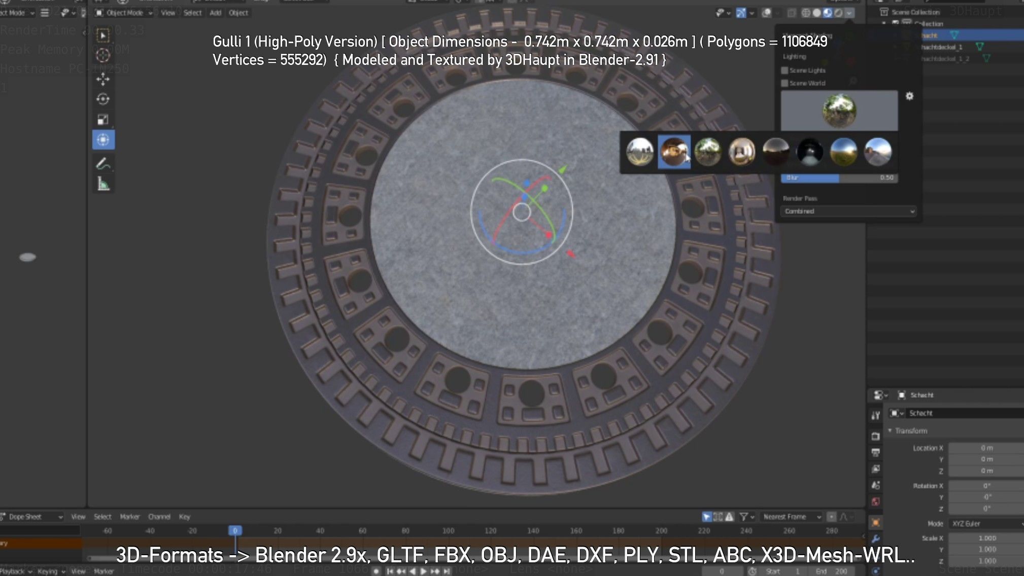 Sewer Cover 1 High-Poly Version 3D model_95