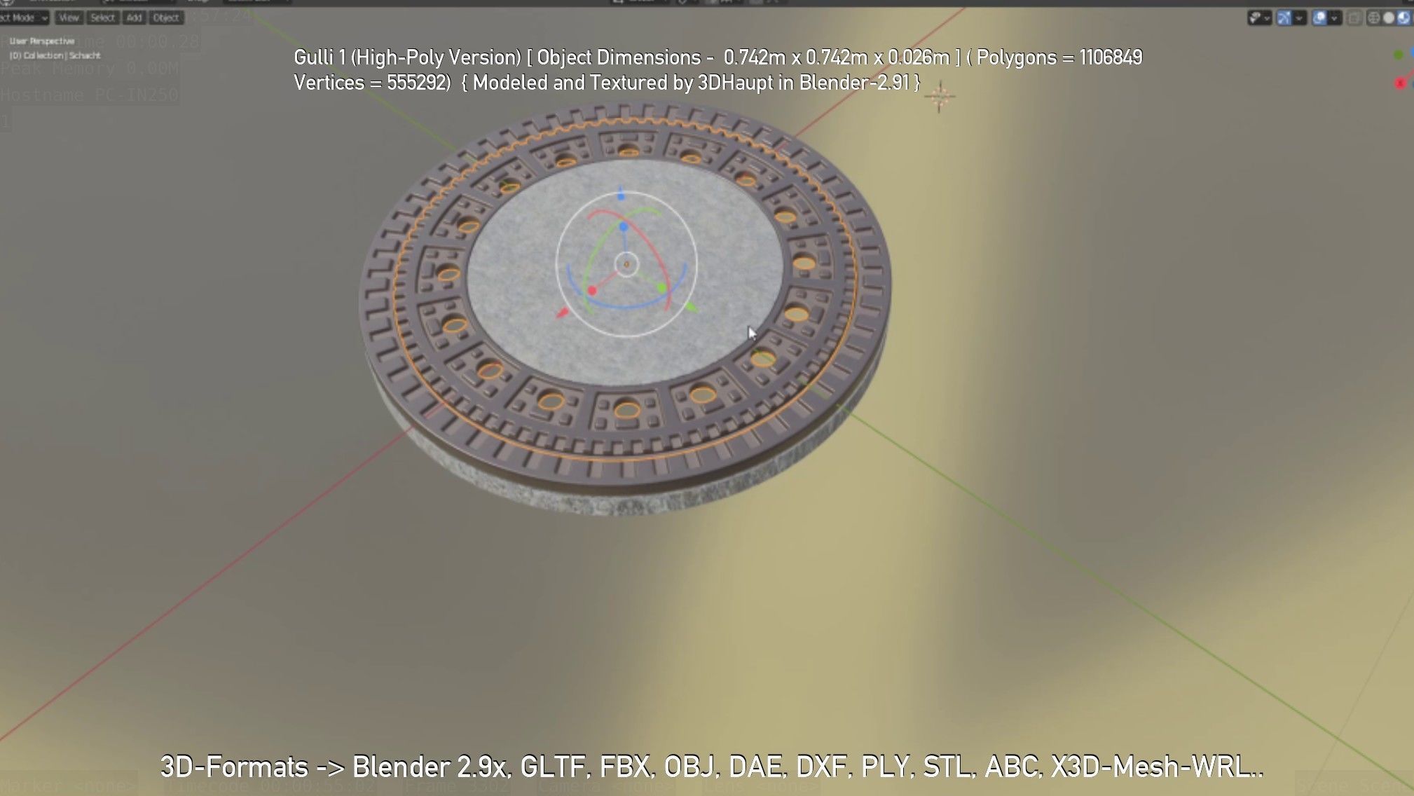 Sewer Cover 1 High-Poly Version 3D model_60