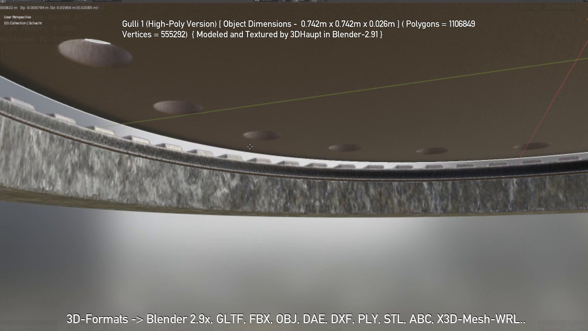 Sewer Cover 1 High-Poly Version 3D model_55