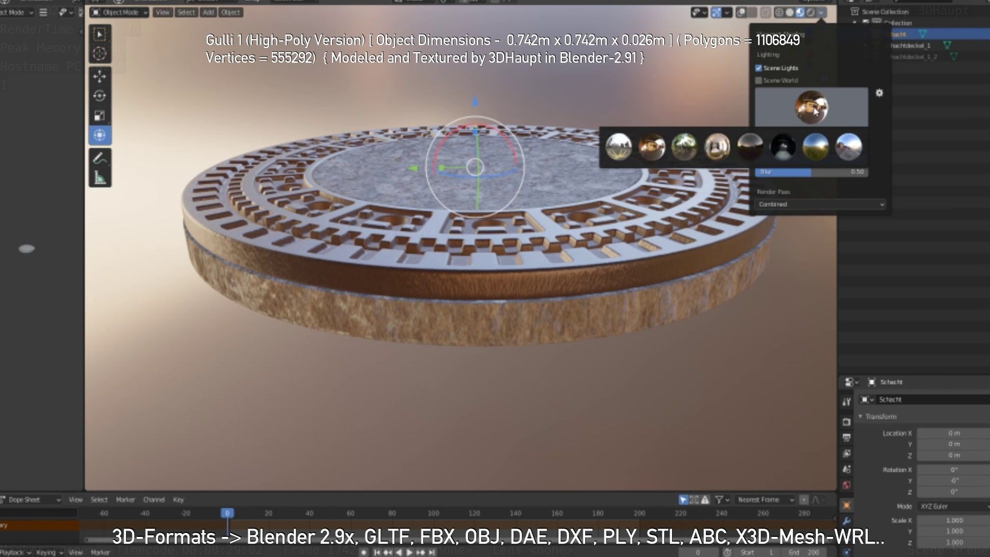 Sewer Cover 1 High-Poly Version 3D model_111