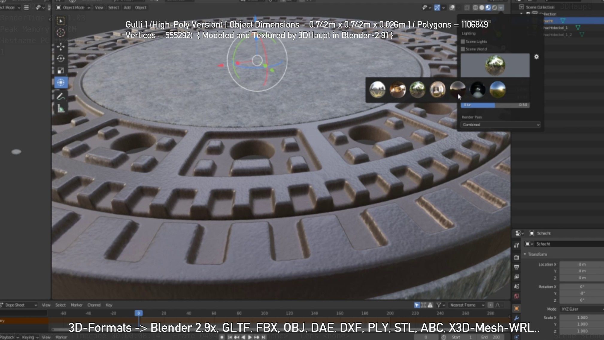 Sewer Cover 1 High-Poly Version 3D model_115
