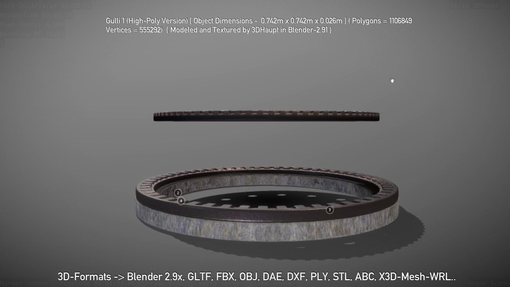 Sewer Cover 1 High-Poly Version 3D model_126