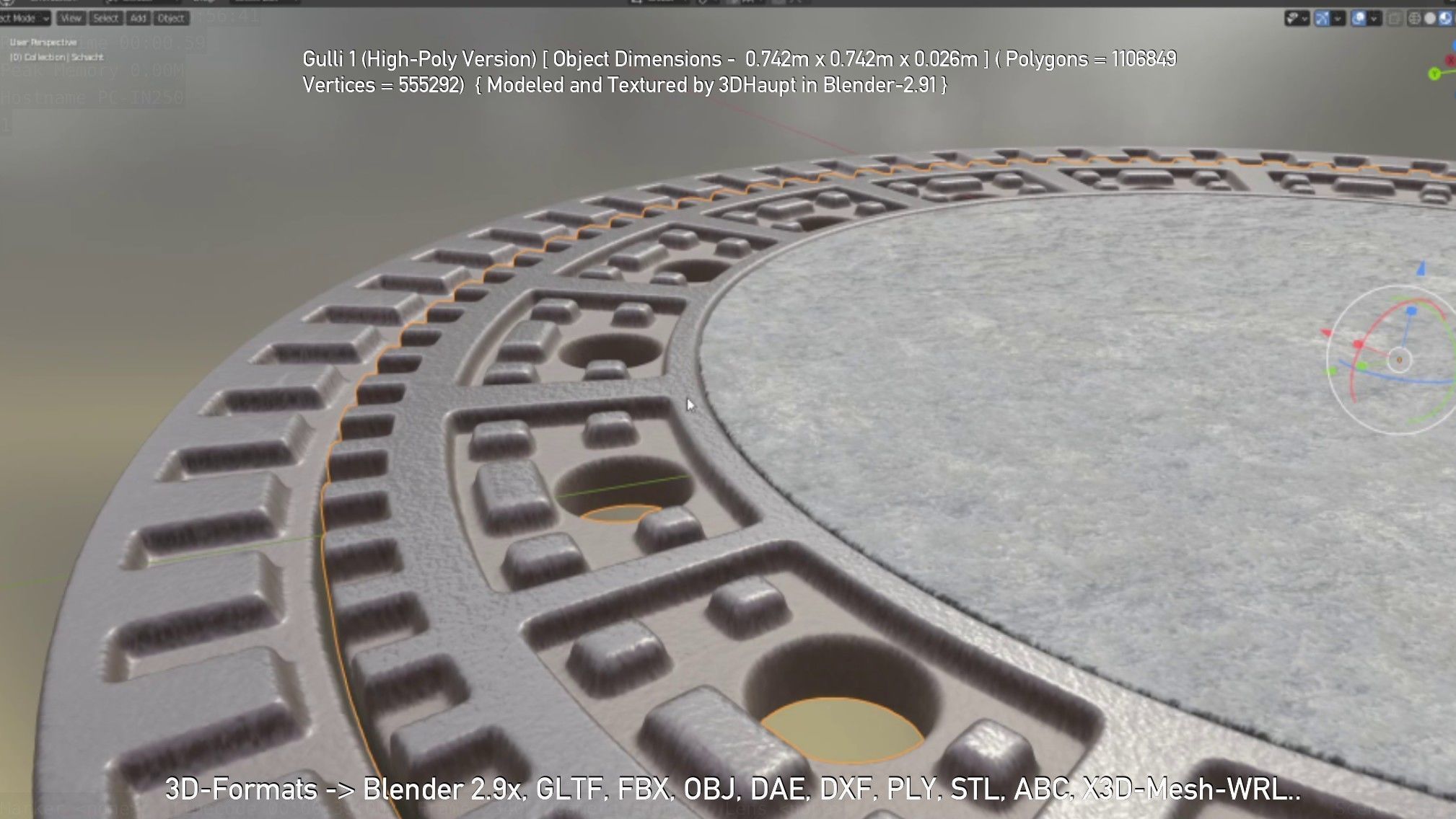 Sewer Cover 1 High-Poly Version 3D model_149