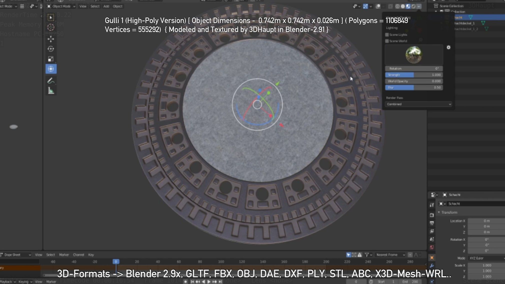 Sewer Cover 1 High-Poly Version 3D model_48