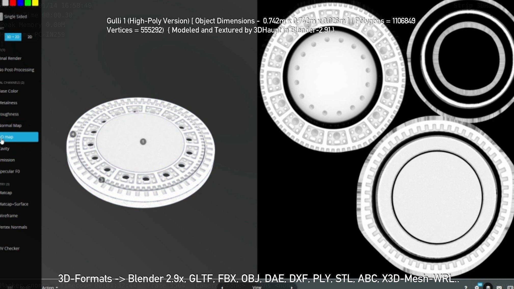 Sewer Cover 1 High-Poly Version 3D model_140