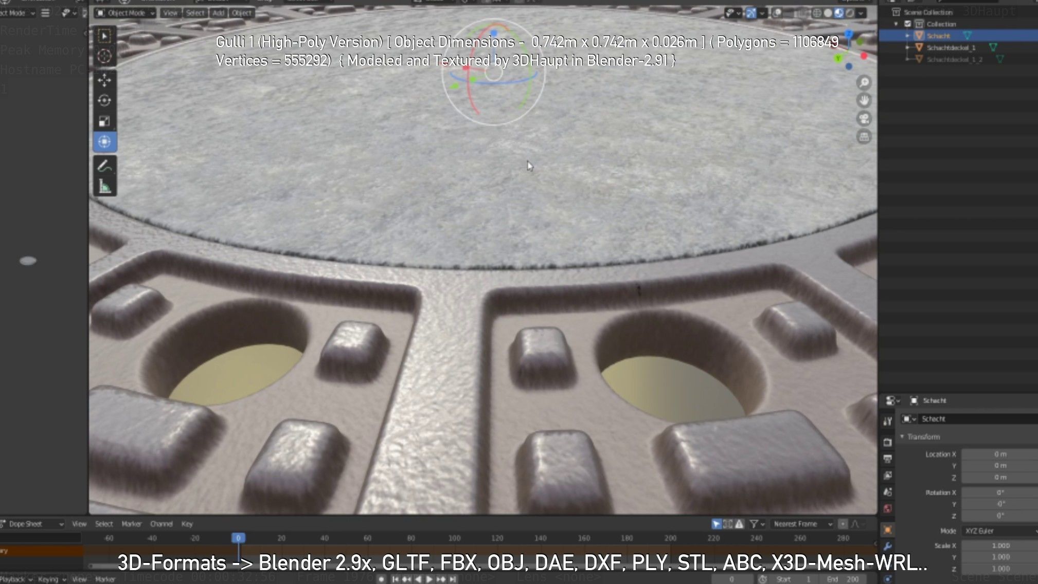 Sewer Cover 1 High-Poly Version 3D model_53