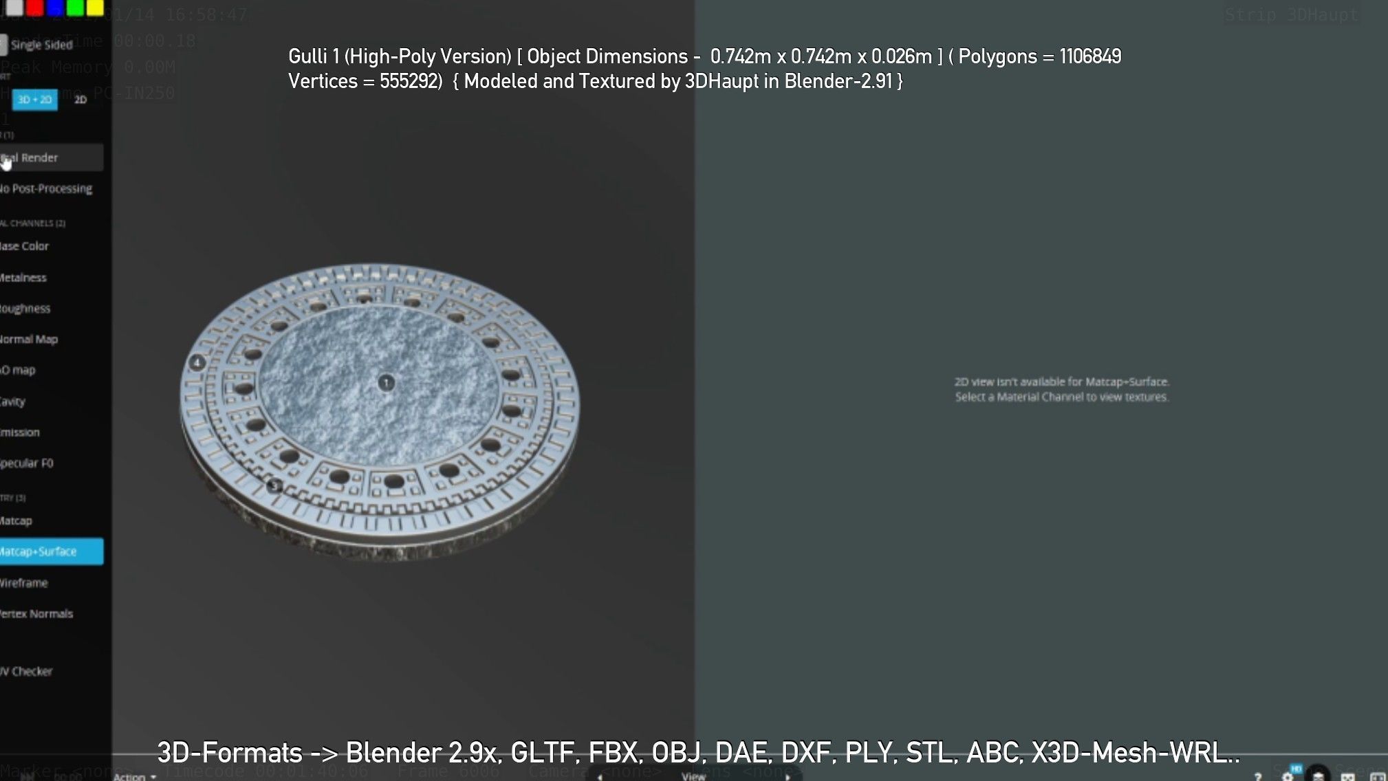 Sewer Cover 1 High-Poly Version 3D model_86