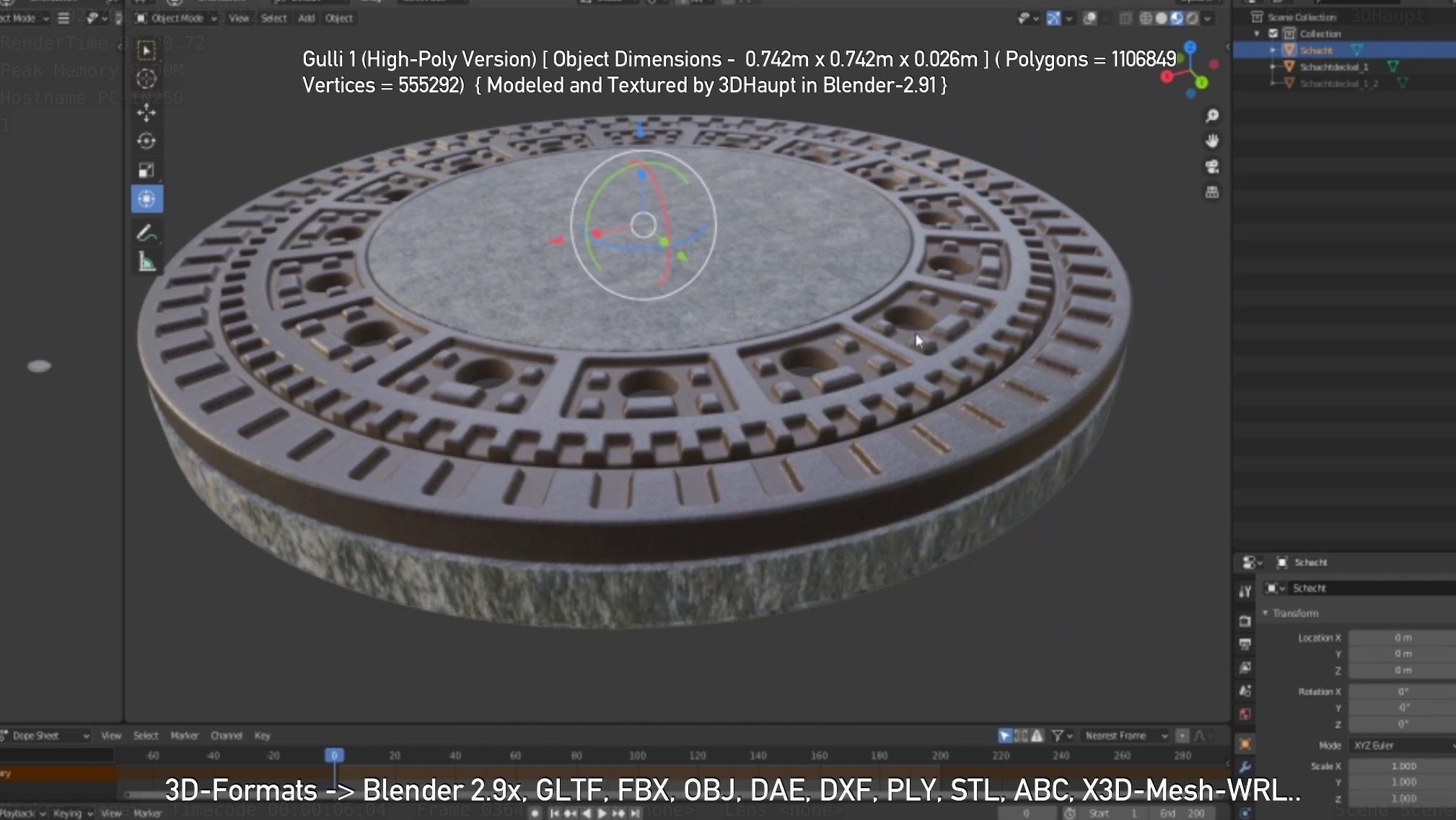 Sewer Cover 1 High-Poly Version 3D model_84