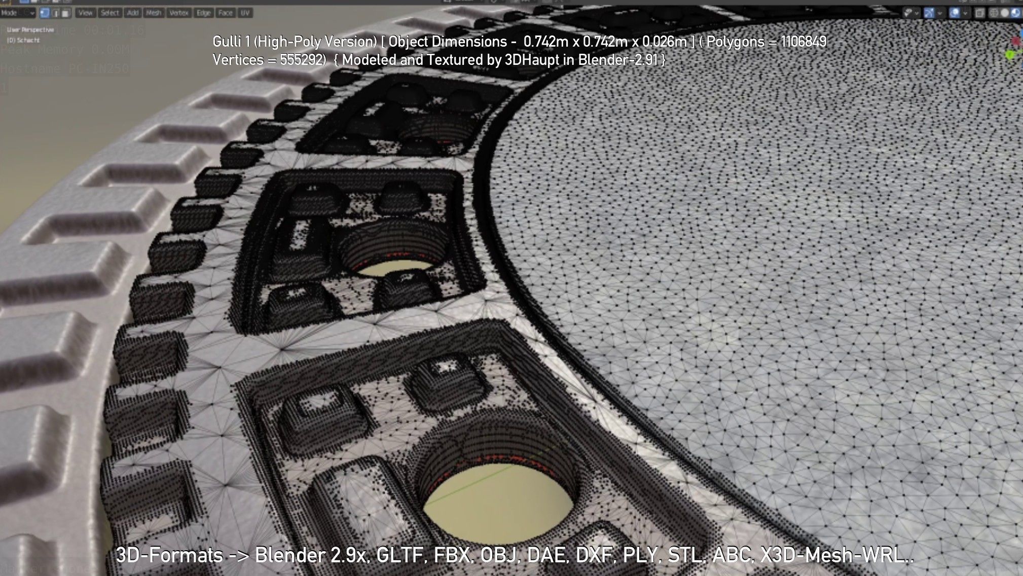 Sewer Cover 1 High-Poly Version 3D model_22