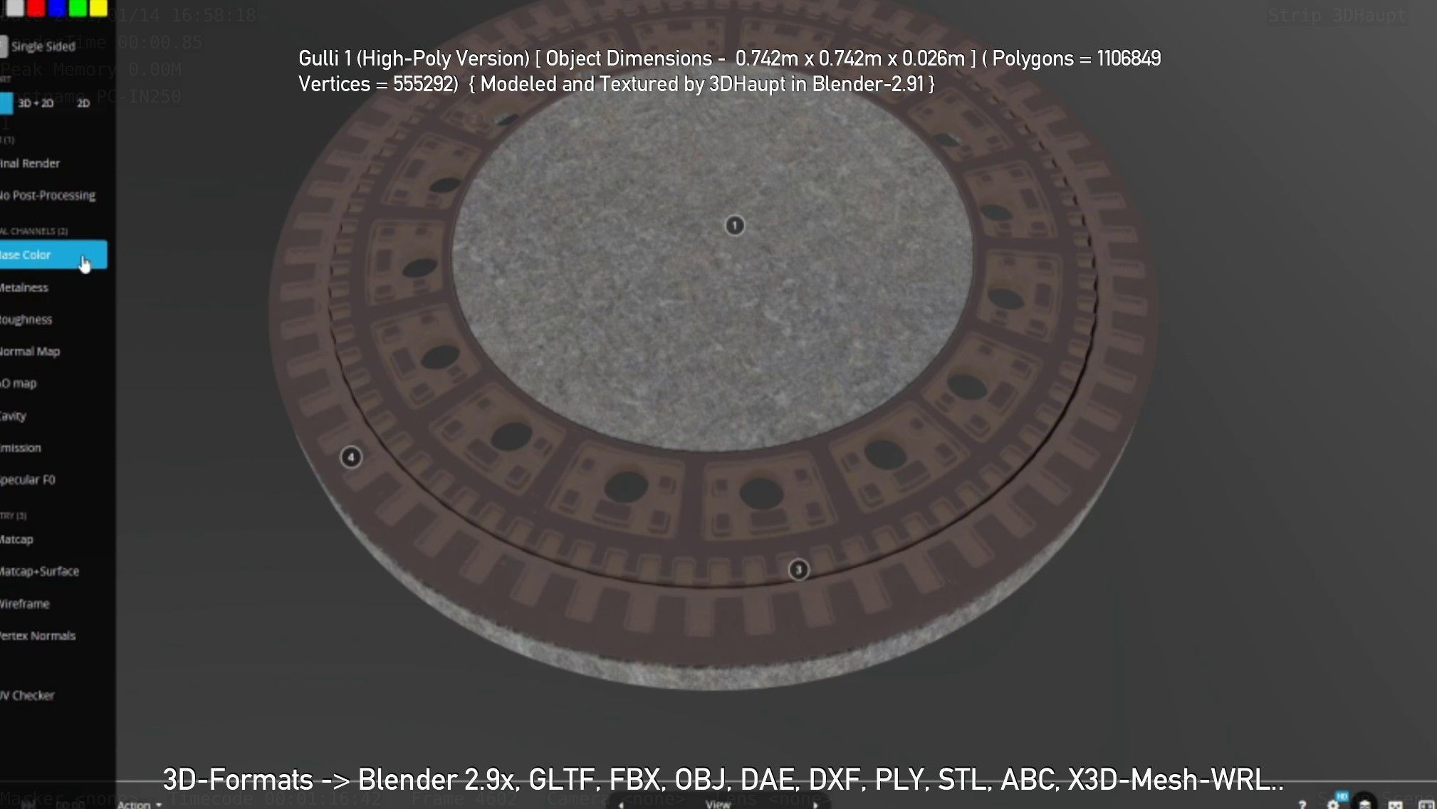 Sewer Cover 1 High-Poly Version 3D model_67