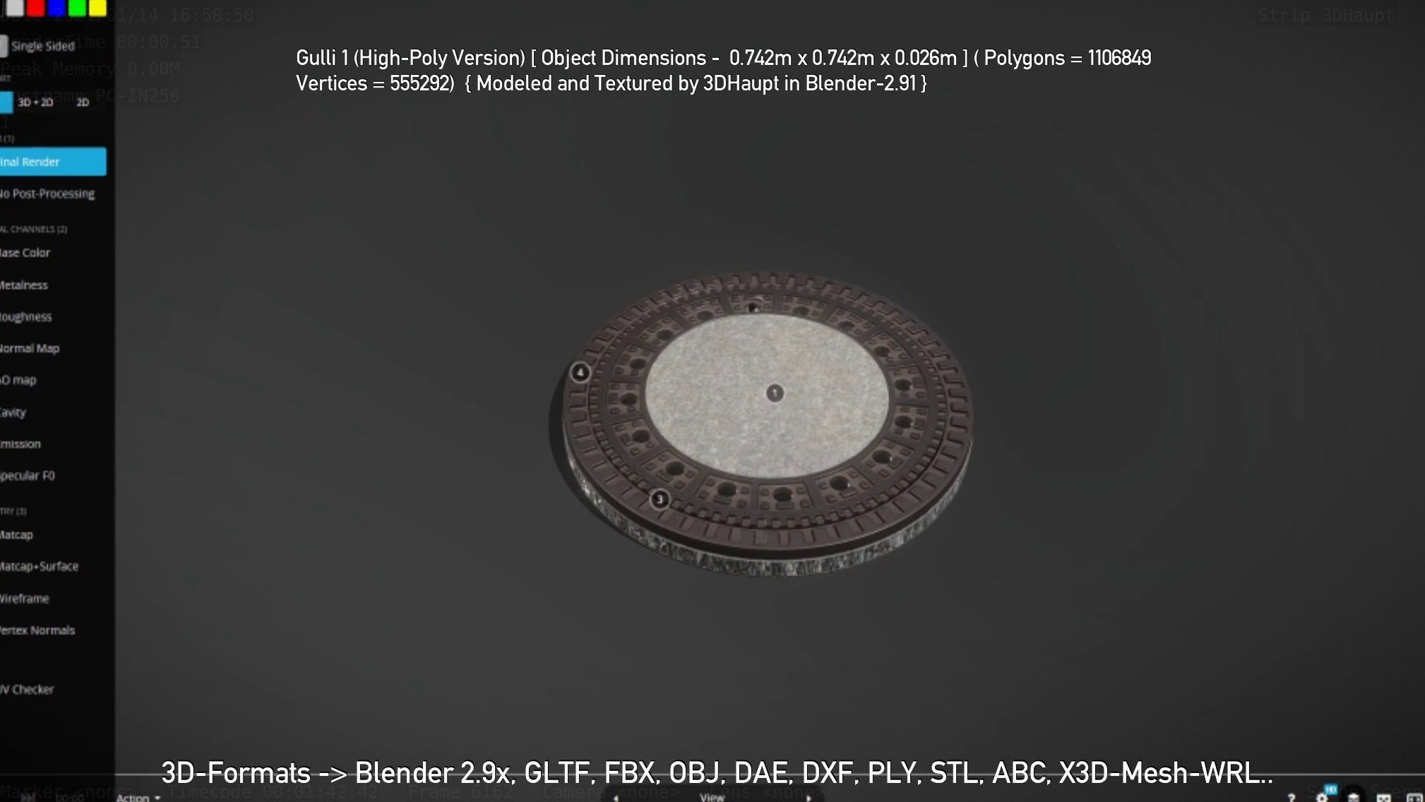Sewer Cover 1 High-Poly Version 3D model_88