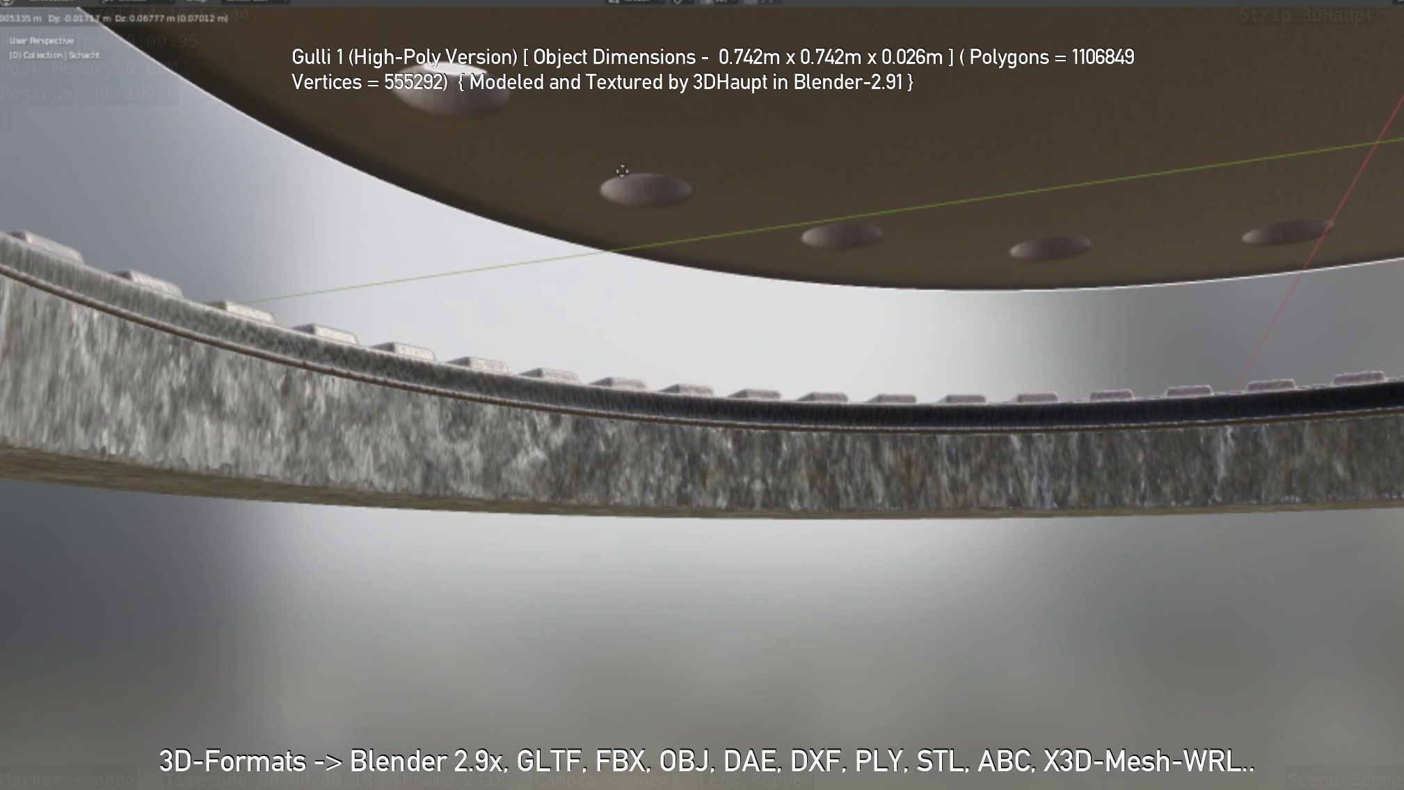 Sewer Cover 1 High-Poly Version 3D model_19