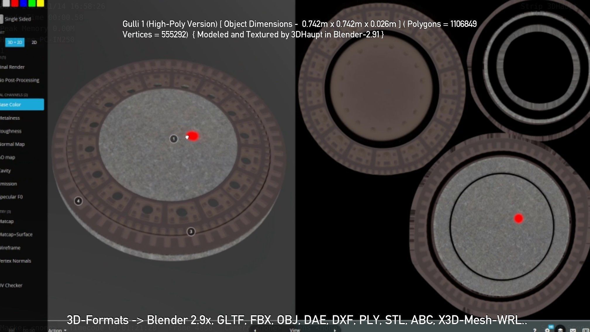 Sewer Cover 1 High-Poly Version 3D model_124