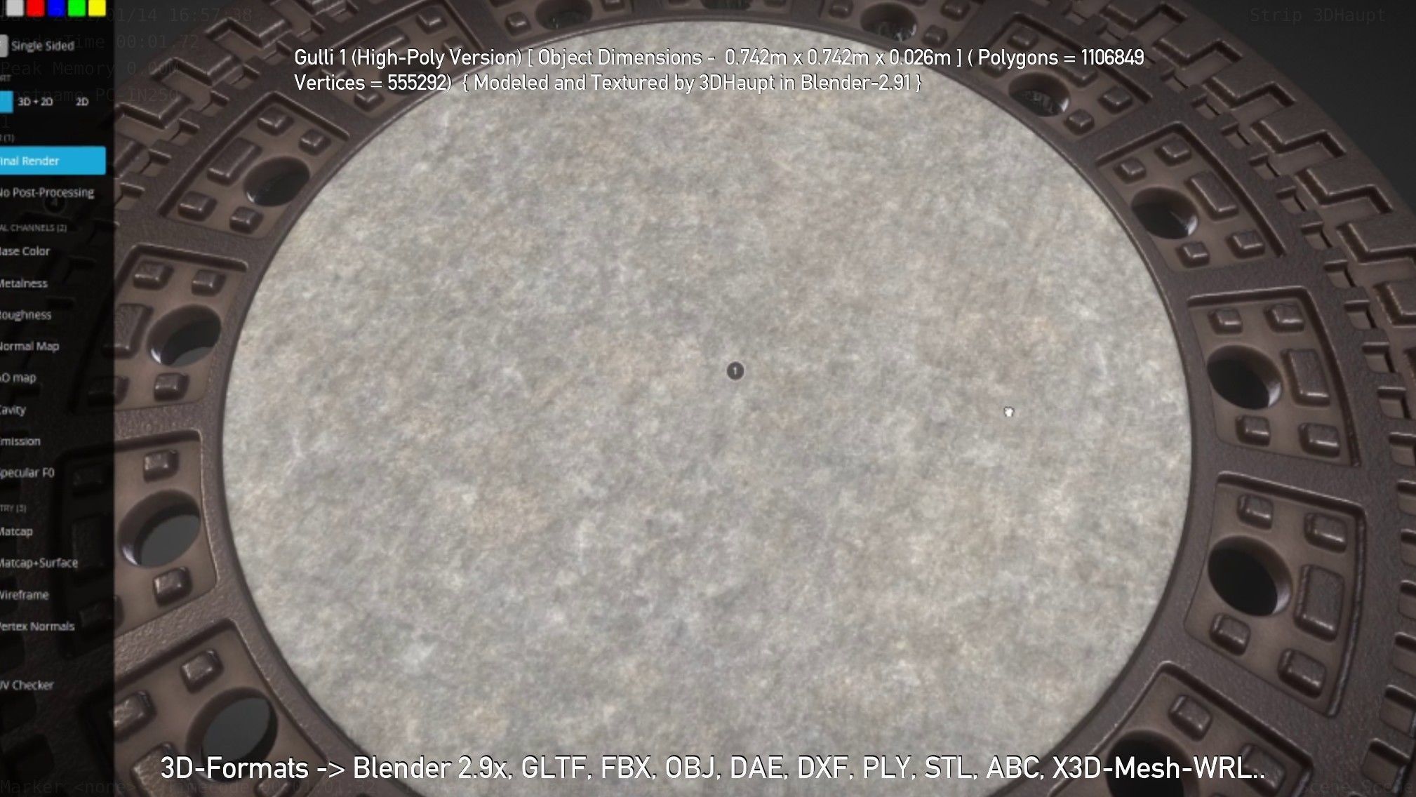 Sewer Cover 1 High-Poly Version 3D model_62