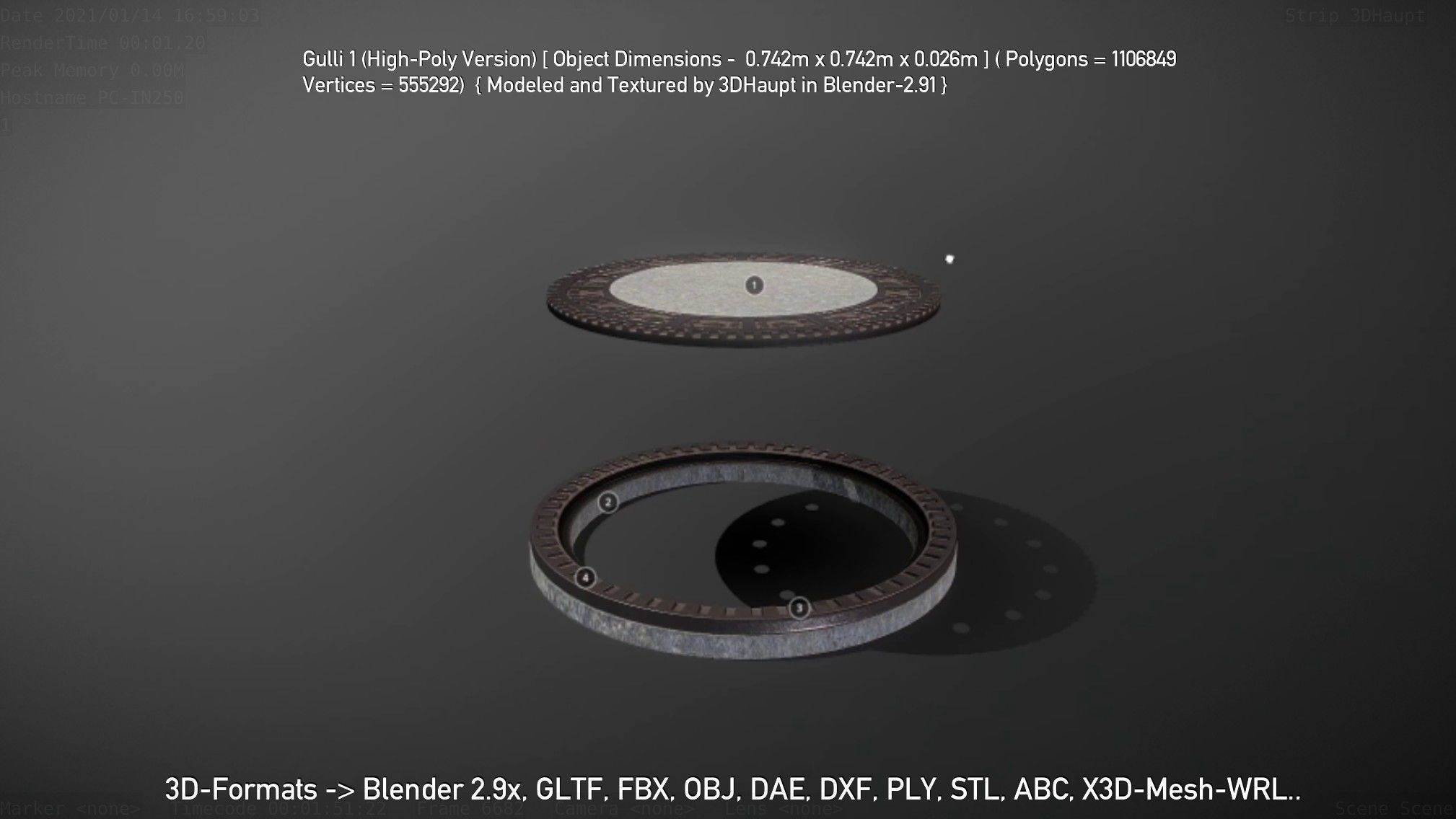Sewer Cover 1 High-Poly Version 3D model_92