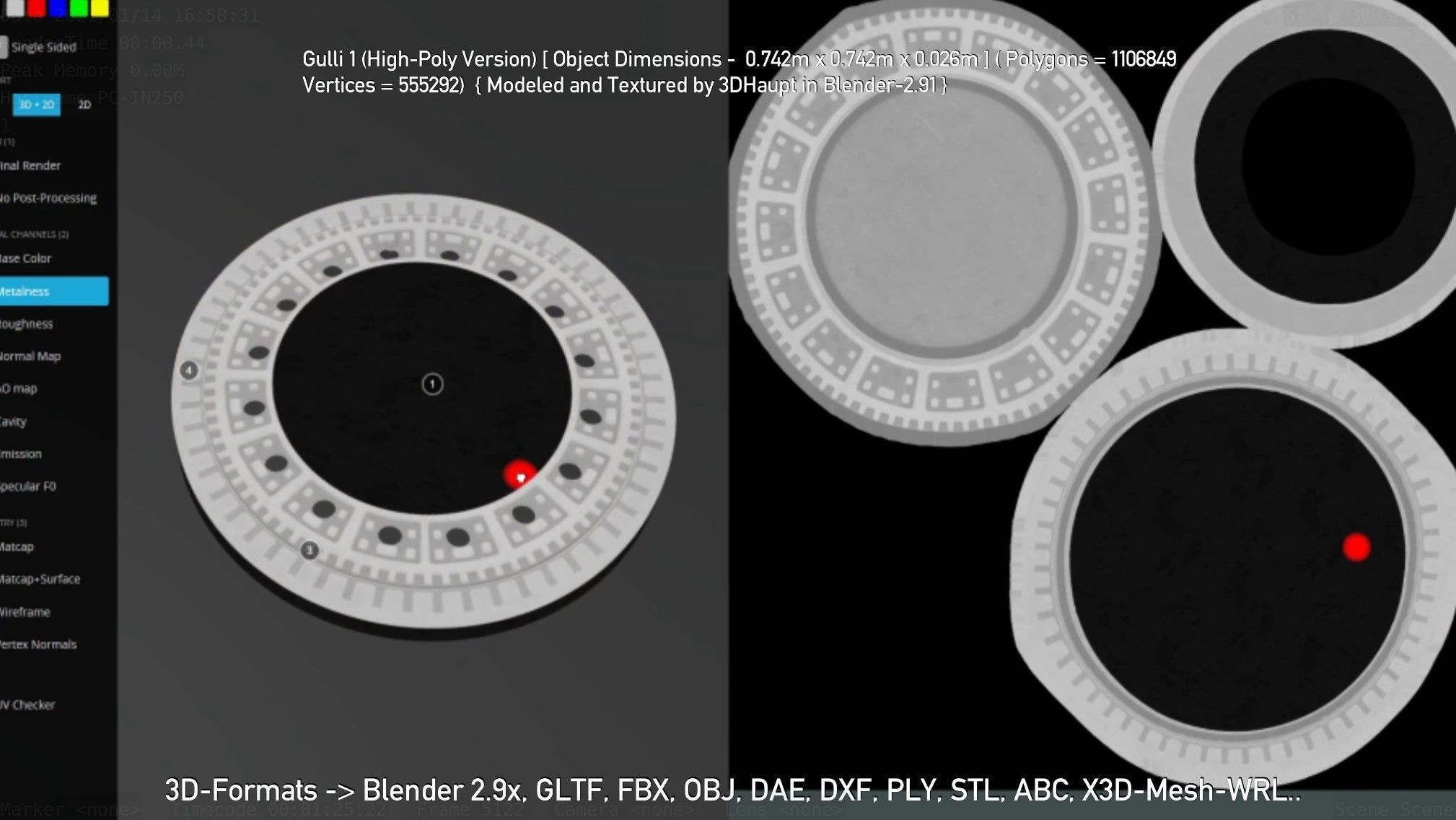 Sewer Cover 1 High-Poly Version 3D model_99