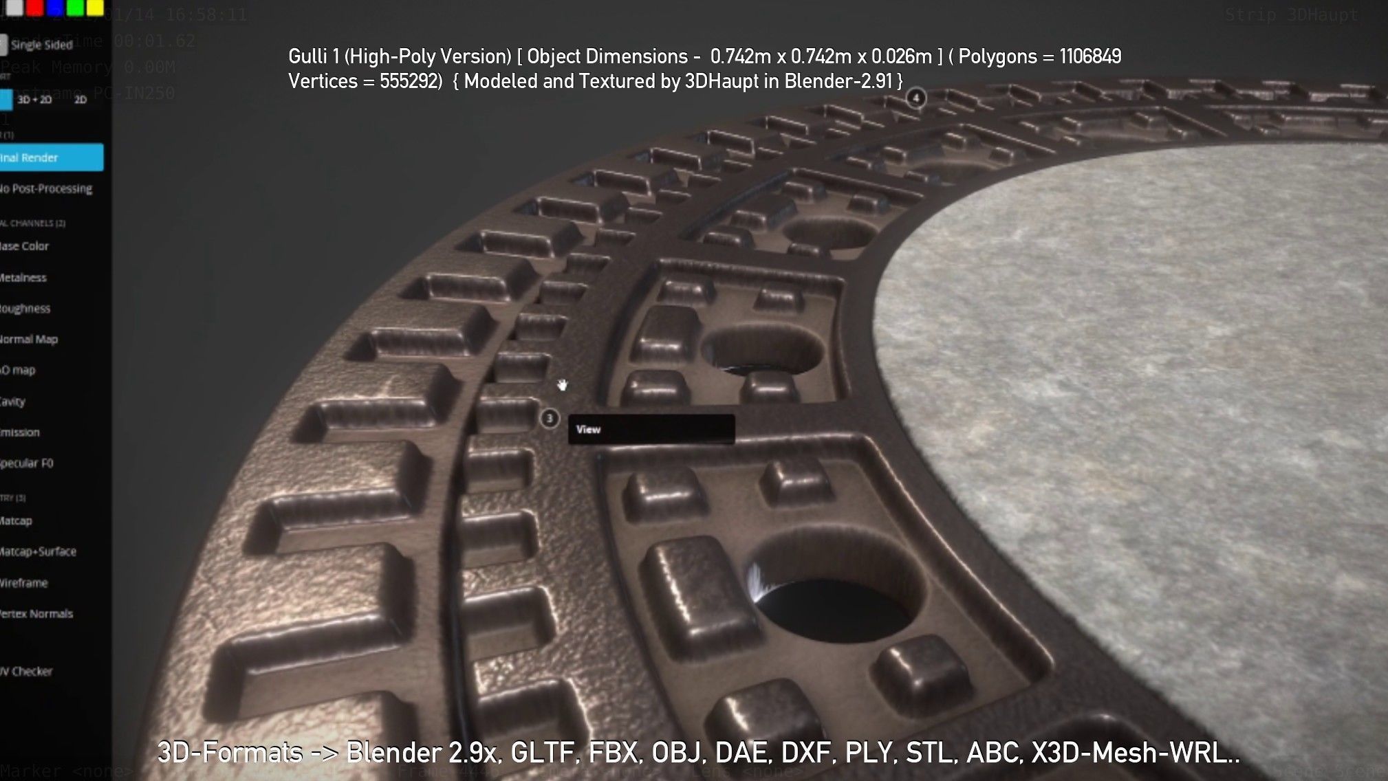 Sewer Cover 1 High-Poly Version 3D model_66