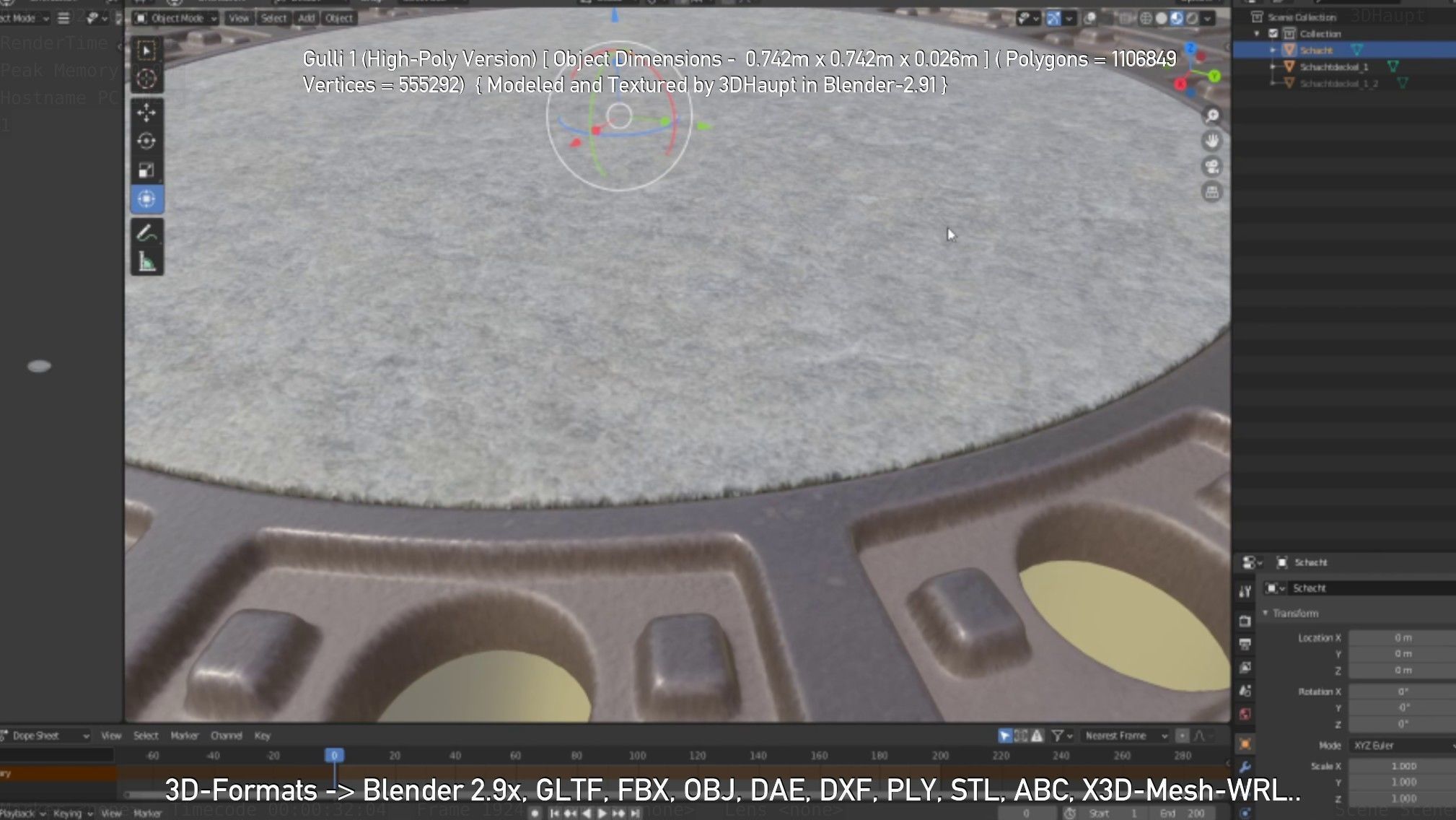 Sewer Cover 1 High-Poly Version 3D model_15
