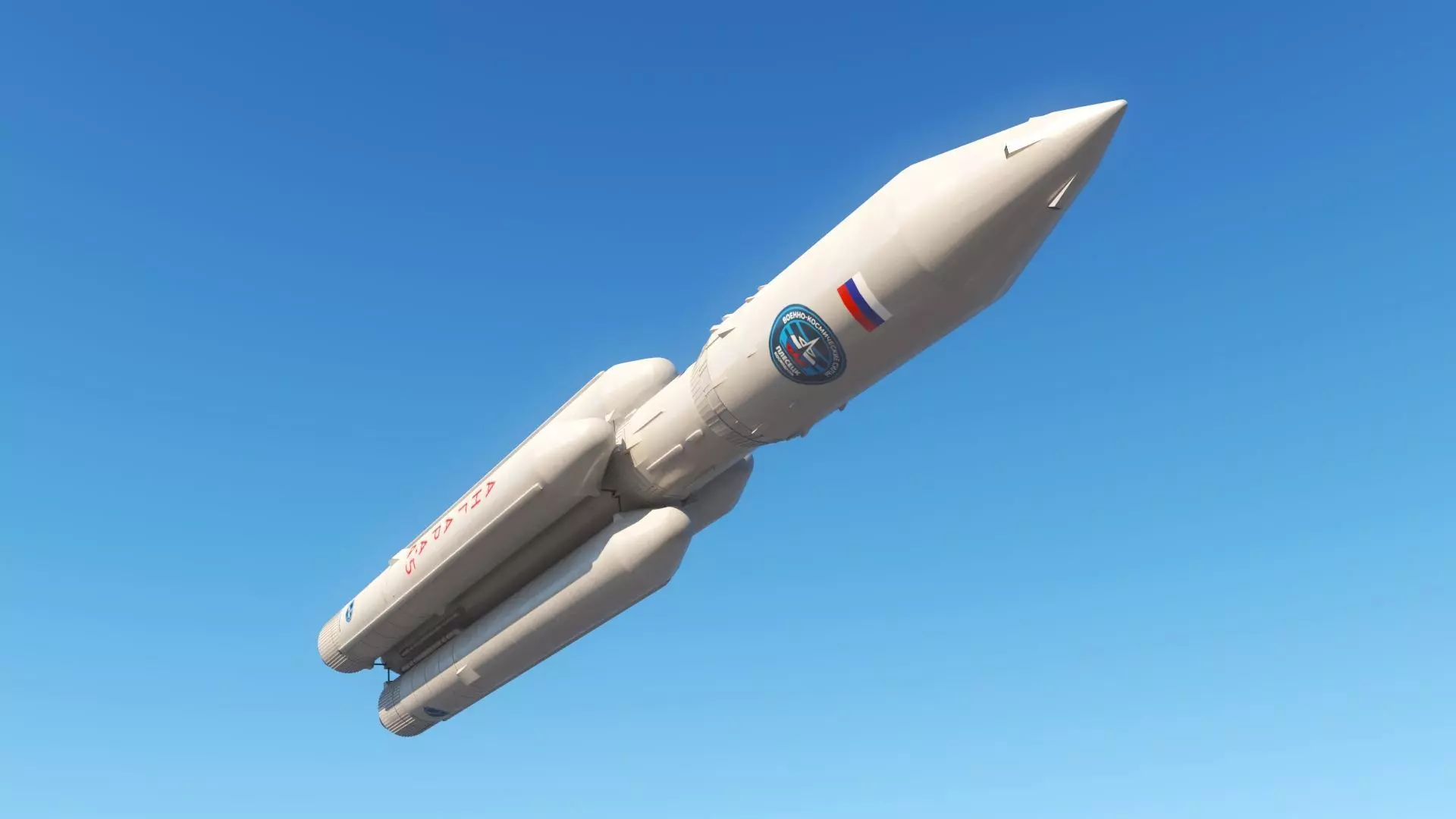 Angara A5 Rocket Low-poly 3D model