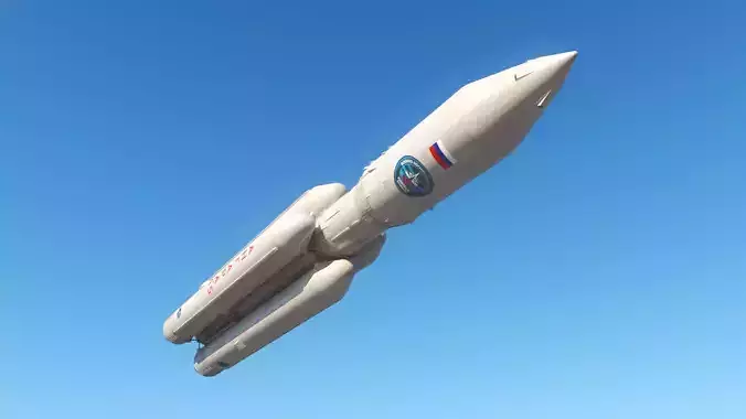Angara A5 Rocket Low-poly 3D model