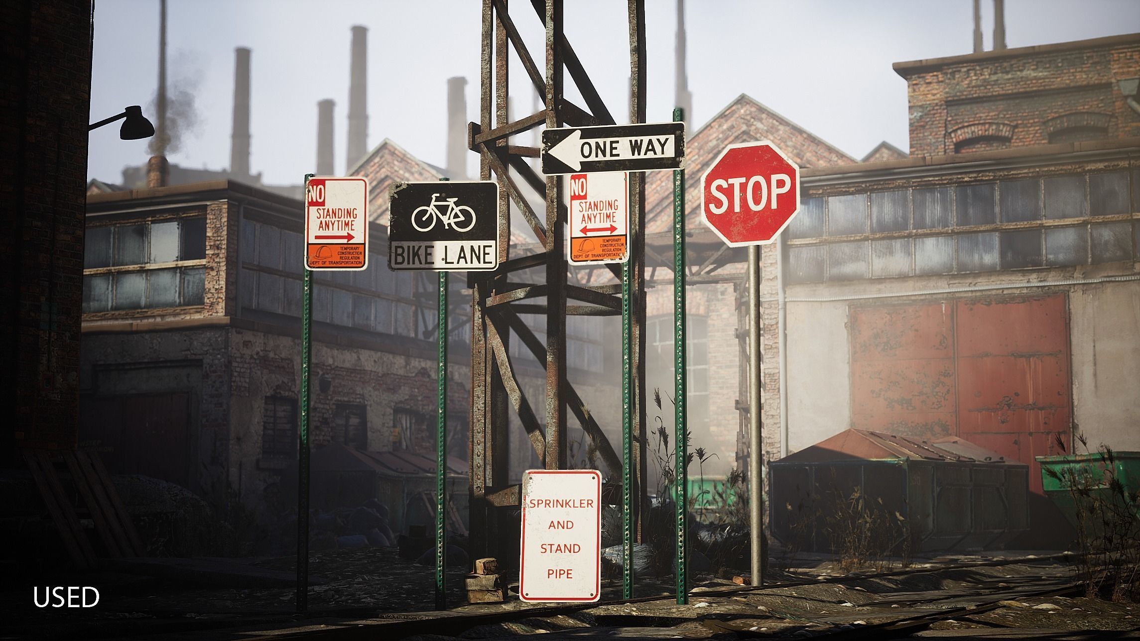 Traffic Sign Pack Low-poly 3D model_1