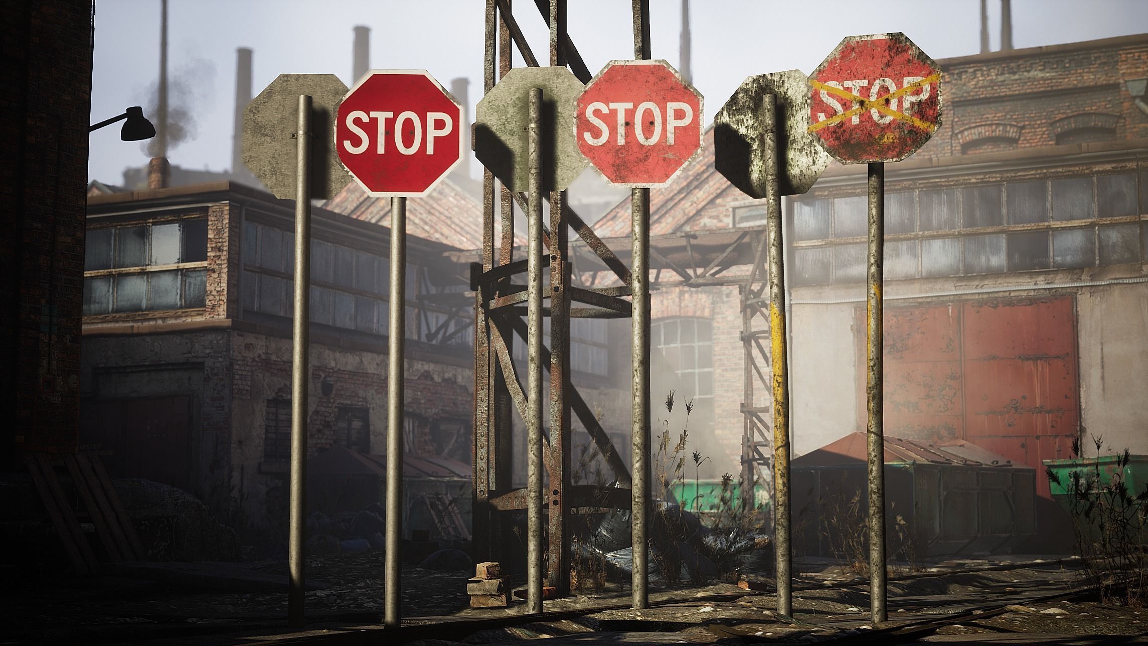 Traffic Sign Pack Low-poly 3D model_7