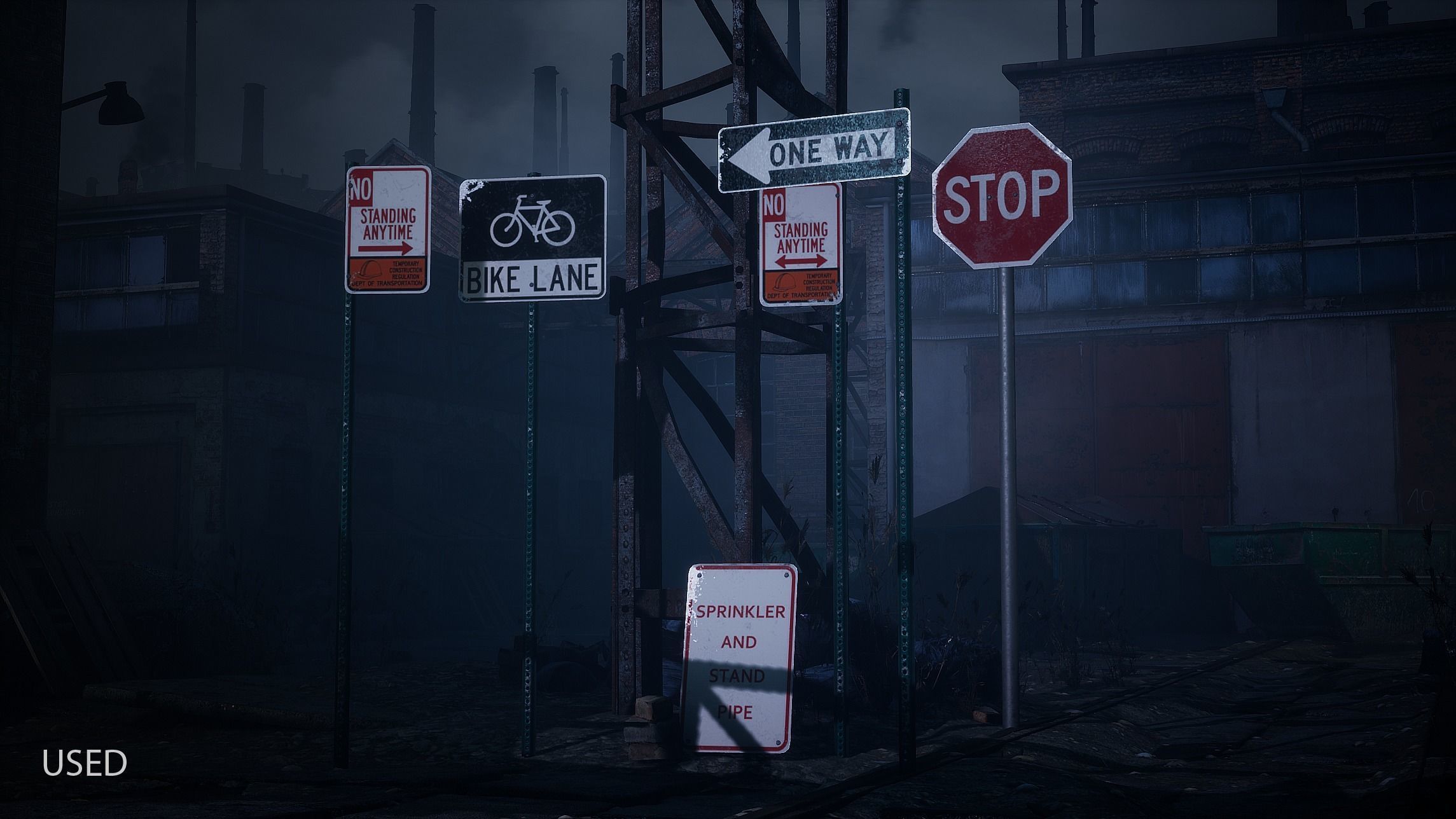 Traffic Sign Pack Low-poly 3D model_4