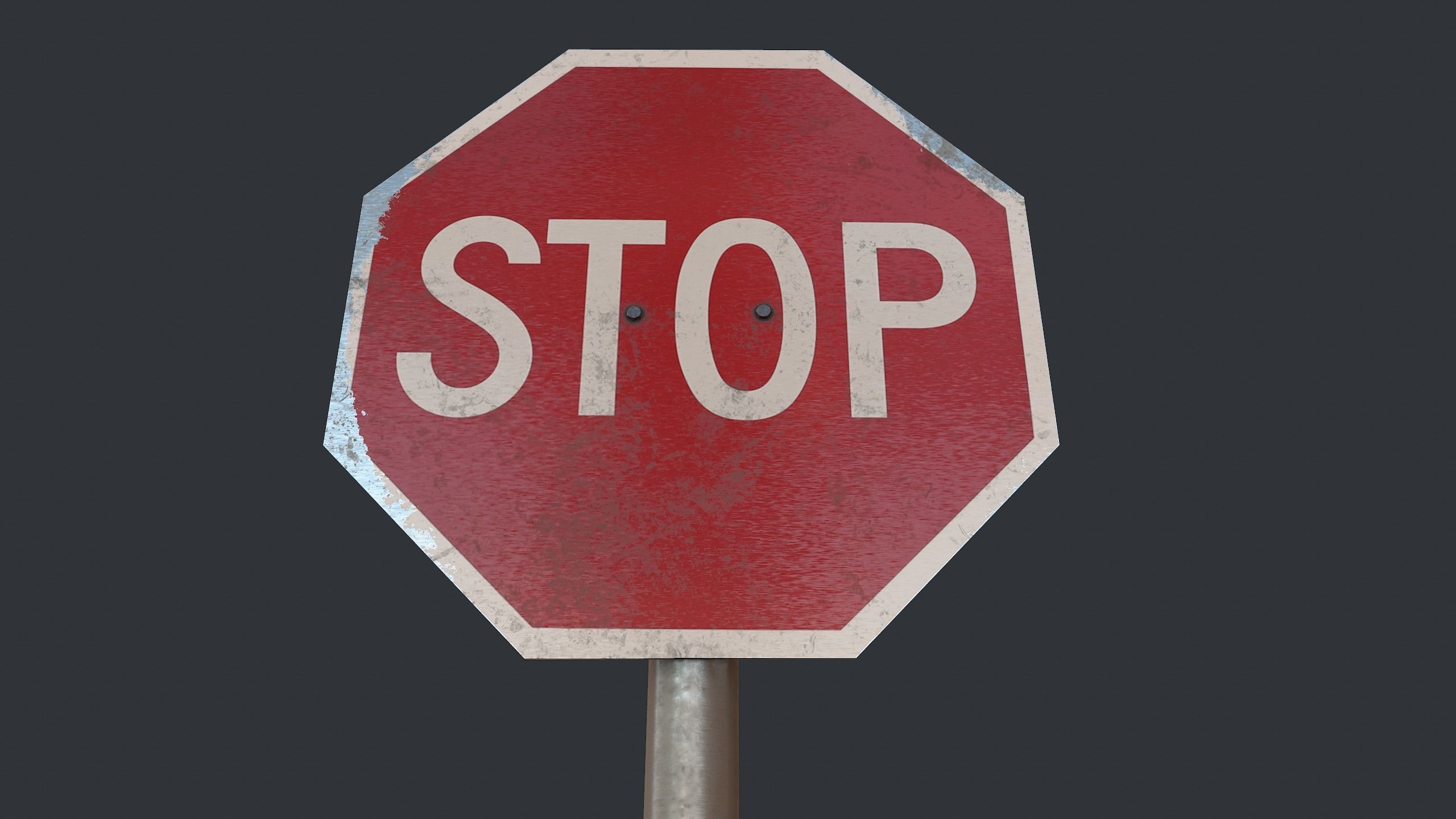 Traffic Sign Pack Low-poly 3D model_9