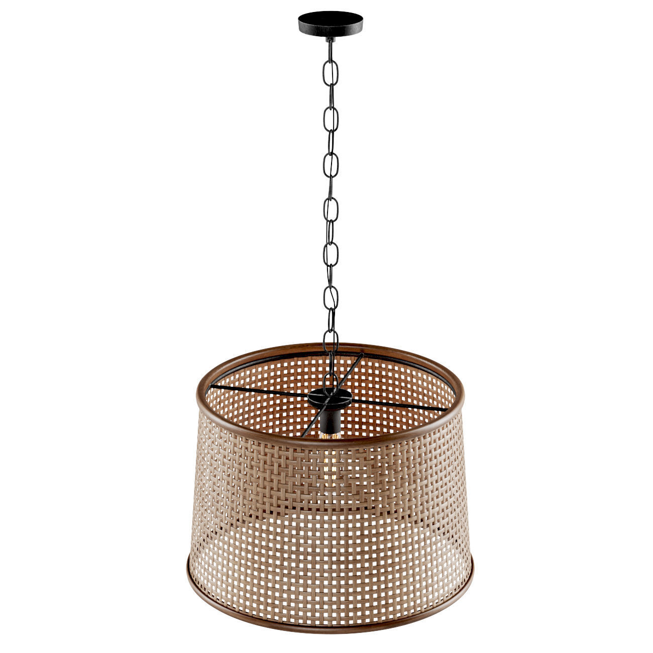 Rattan pendant light  3D model_3