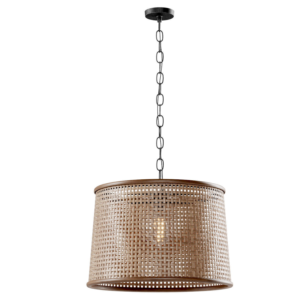 Rattan pendant light  3D model_1