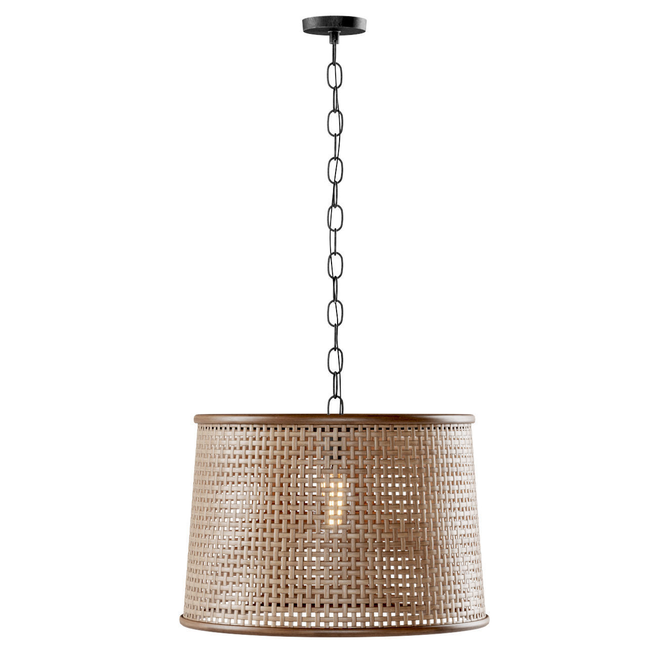 Rattan pendant light  3D model_2