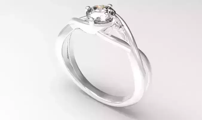 solitaire ring contrary 3D print model