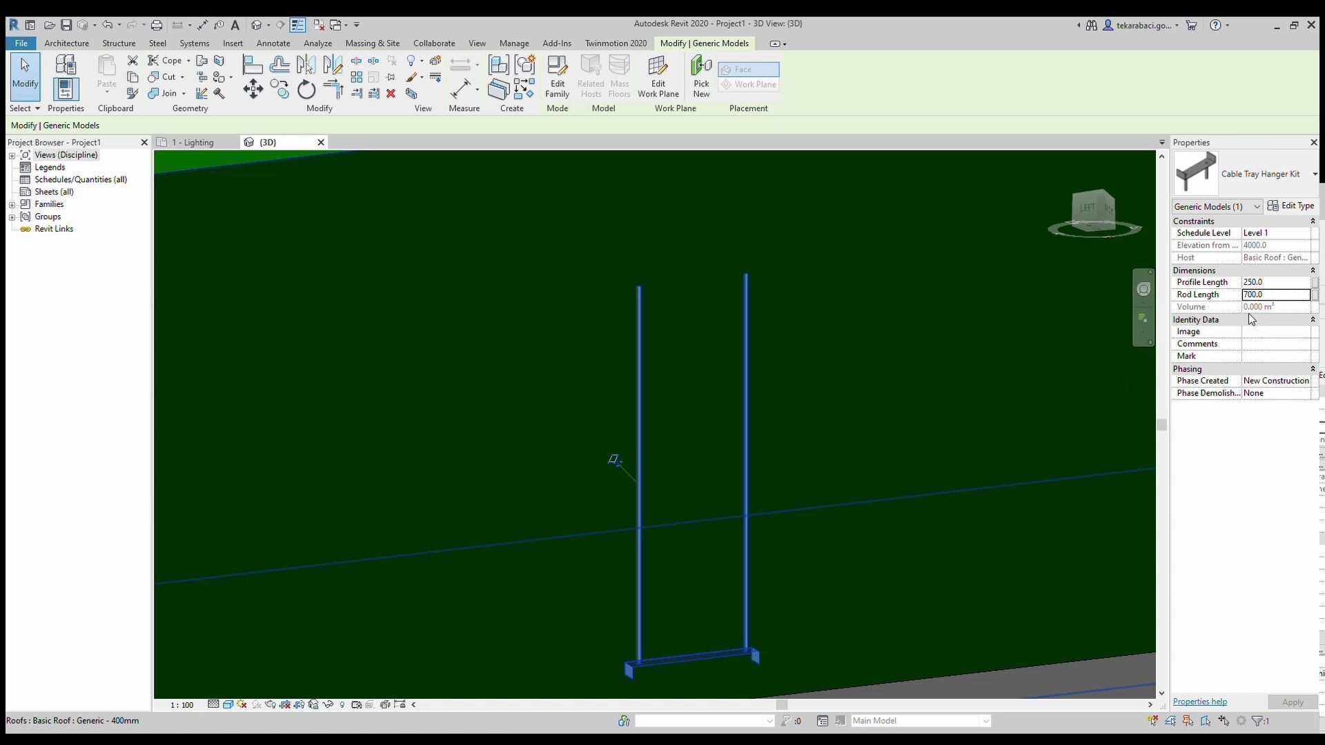 Cable Tray Hanger Free 3D model_1