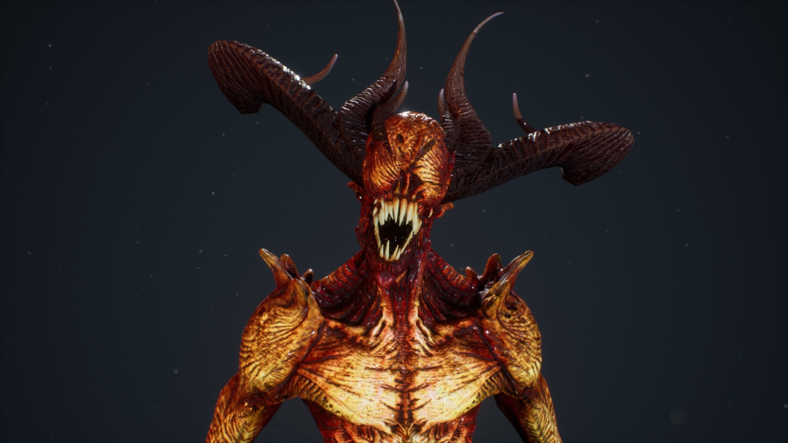Demon 6 tall blind creature Low-poly 3D model_6