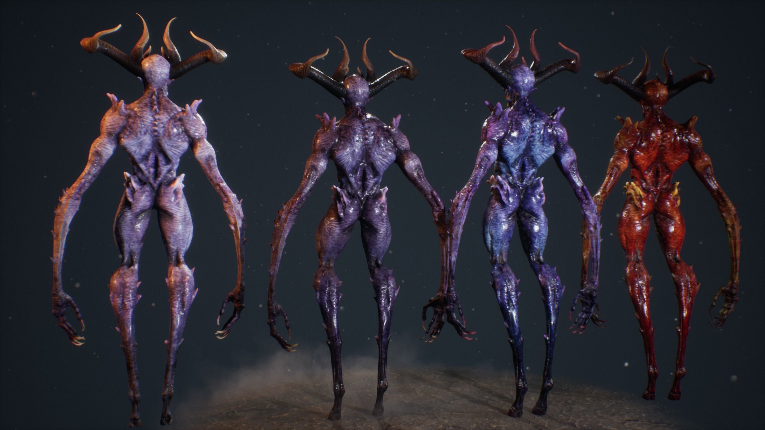 Demon 6 tall blind creature Low-poly 3D model_24
