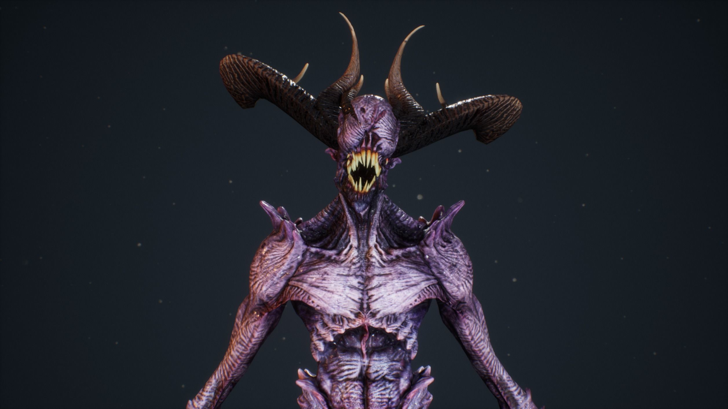 Demon 6 tall blind creature Low-poly 3D model_16