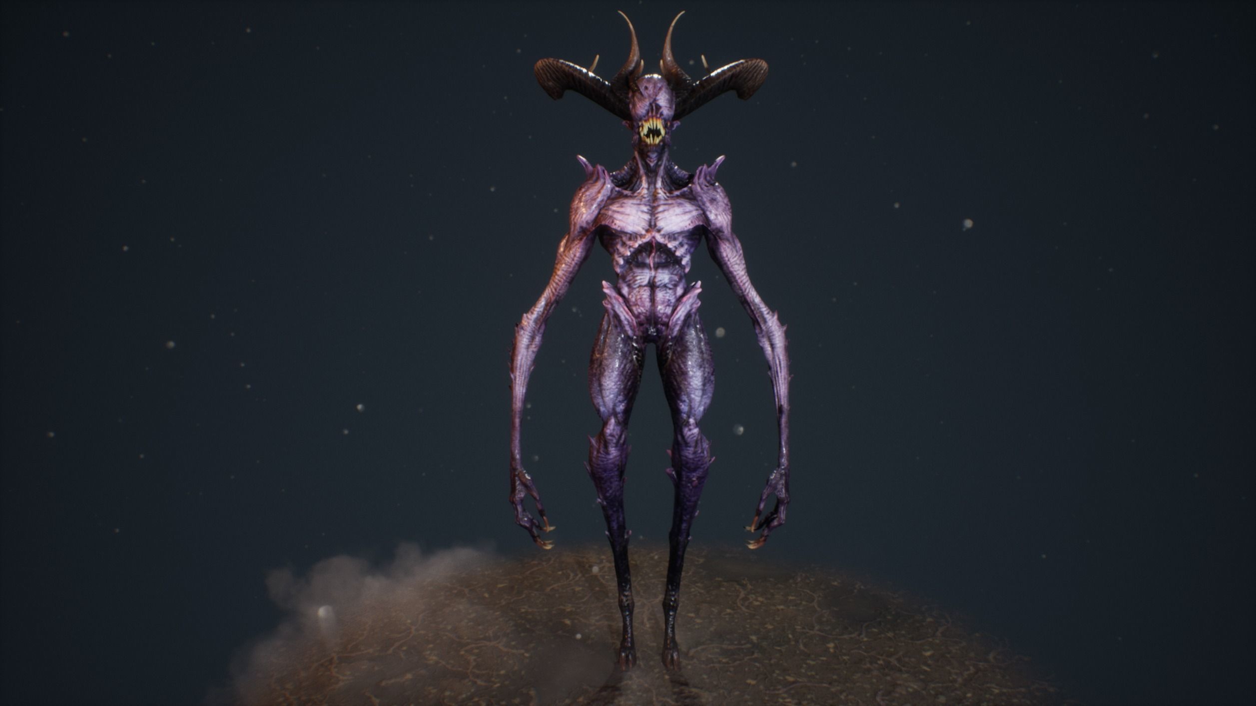 Demon 6 tall blind creature Low-poly 3D model_19