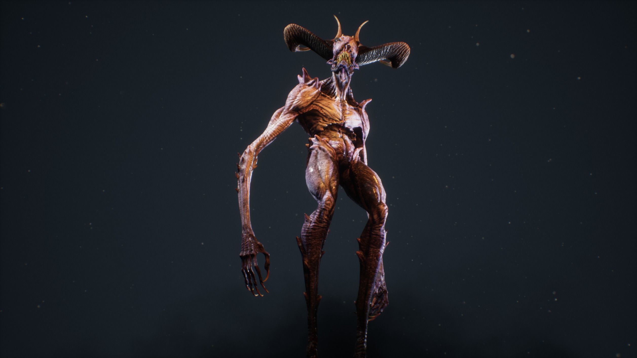 Demon 6 tall blind creature Low-poly 3D model_17