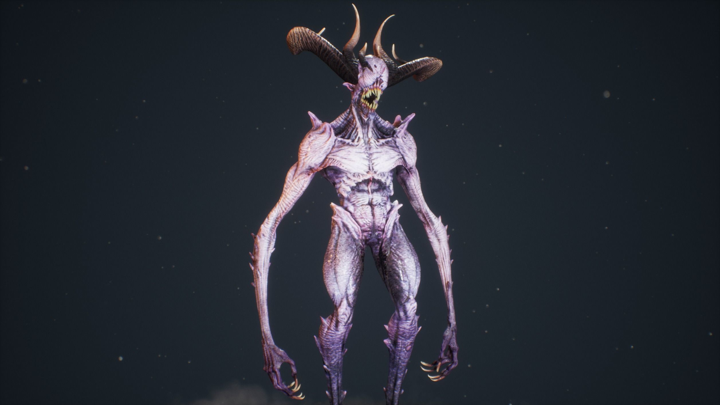 Demon 6 tall blind creature Low-poly 3D model_23