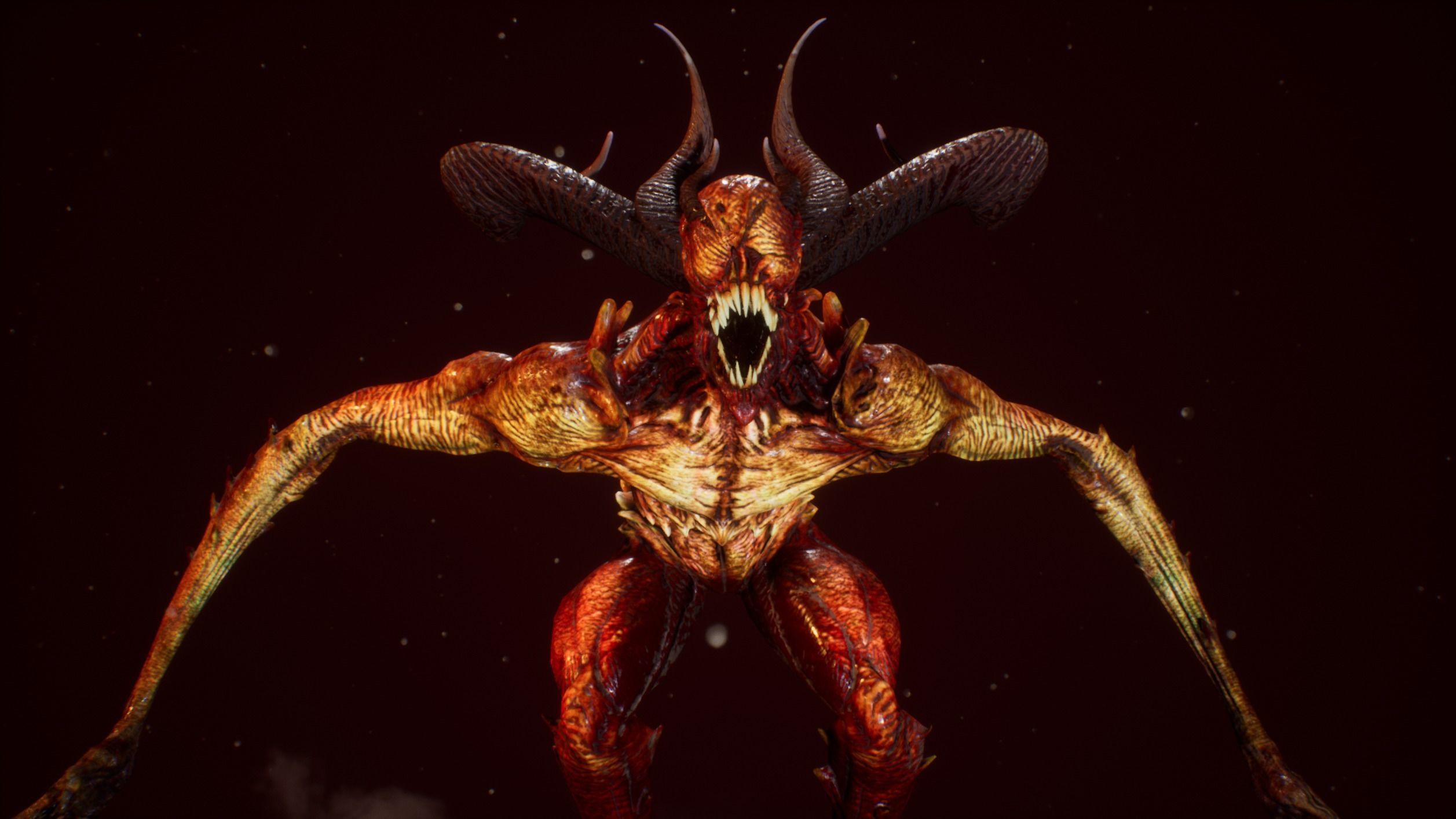 Demon 6 tall blind creature Low-poly 3D model_9