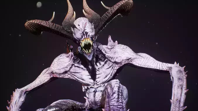 Demon 6 tall blind creature Low-poly 3D model