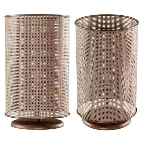 Wooden rattan table lamp L500 