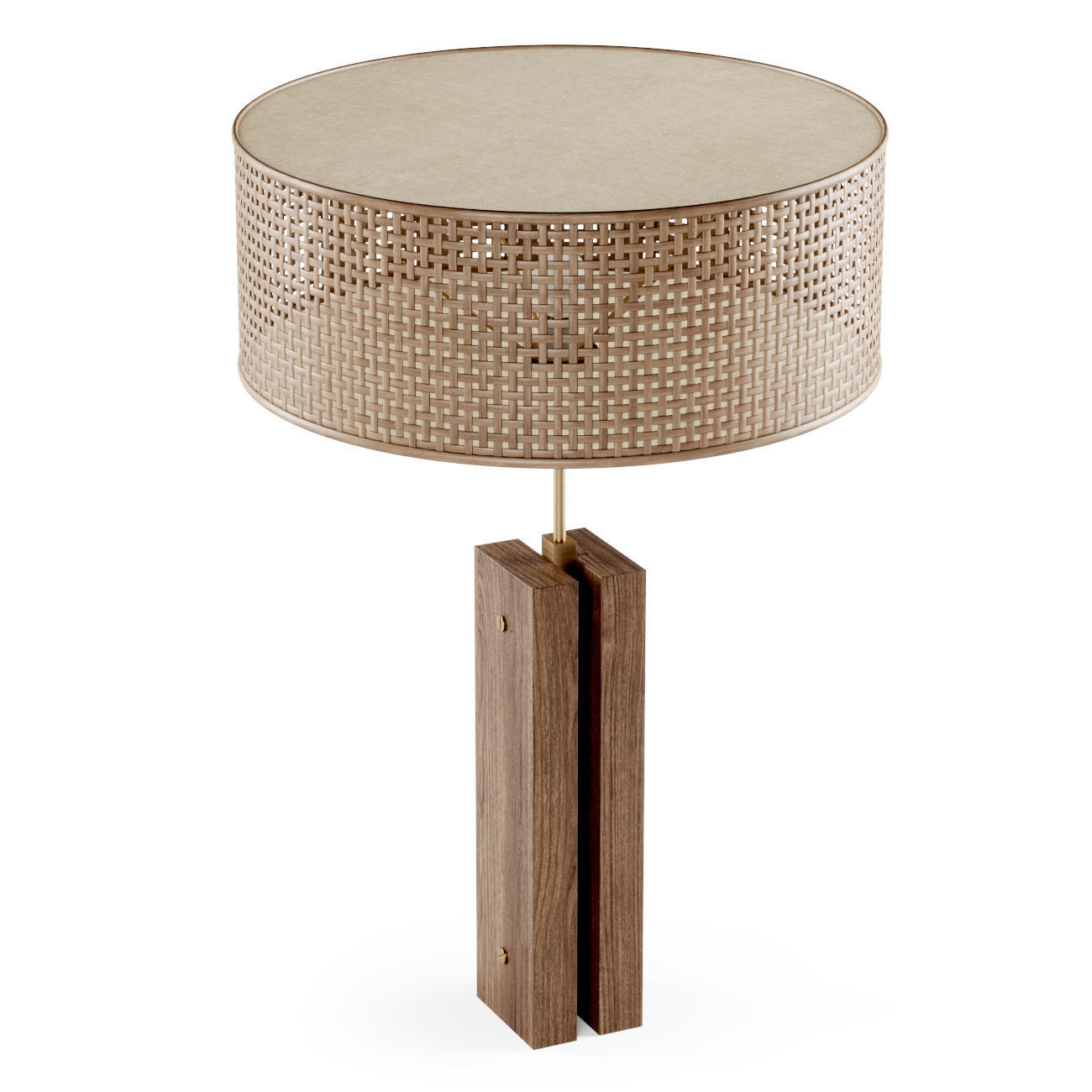 Wooden rattan table lamp R500  3D model_2