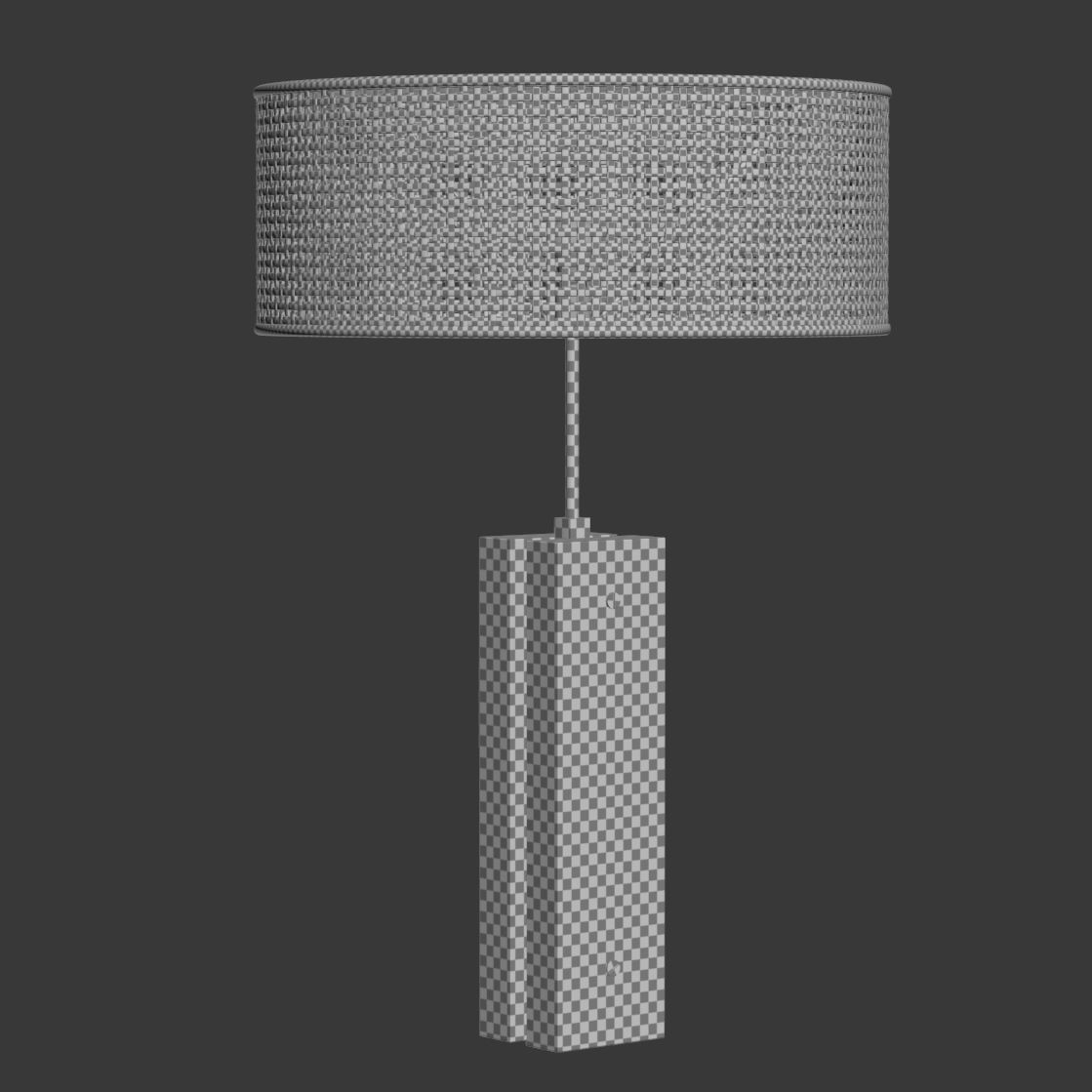 Wooden rattan table lamp R500  3D model_6