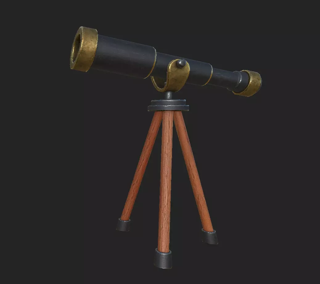 Telescope Cartoon Free low-poly 3D model