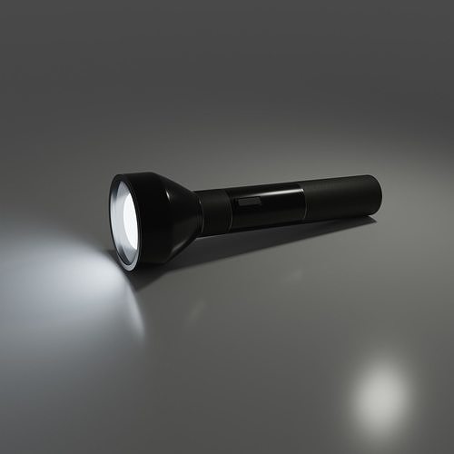 Flashlight with Rigid Body Physics Setup 3D model