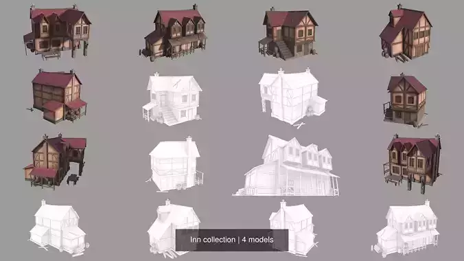 Inn collection house with roof