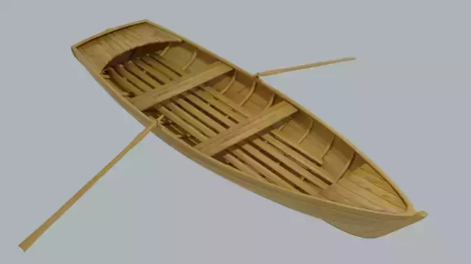 Rowboat wooden canoe