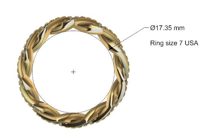 CUBAN RING SQUARE SIZE 7 USA 3D print model_3